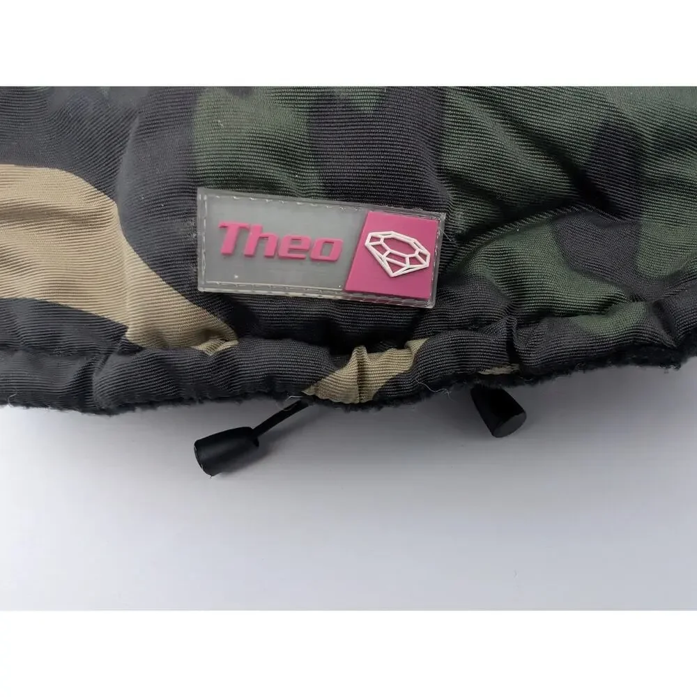 Theo Camo Hooded Dog Jacket Faux Fur Trim Front Sleeves Cozy Winter Coat